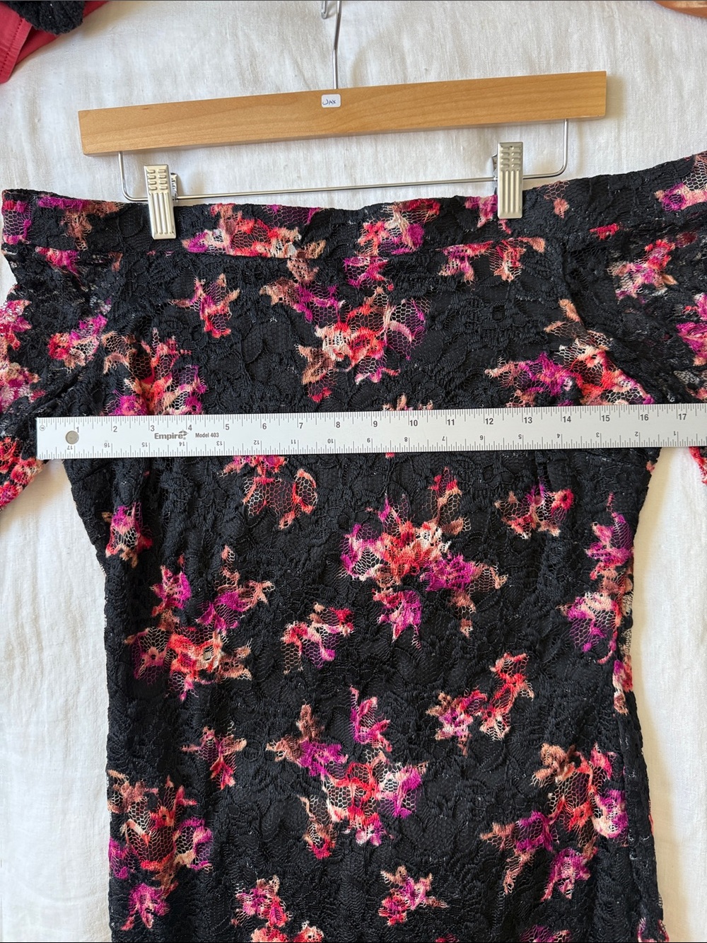 Venus Floral Lace Off-the-Shoulder Dress Bodycon Woman Size 10 Coquette Renfaire - Picture 9 of 11